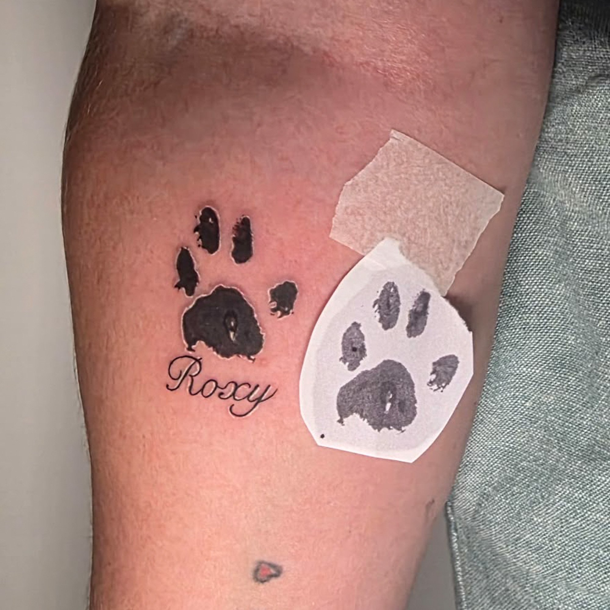 Tattoo of animal footprint