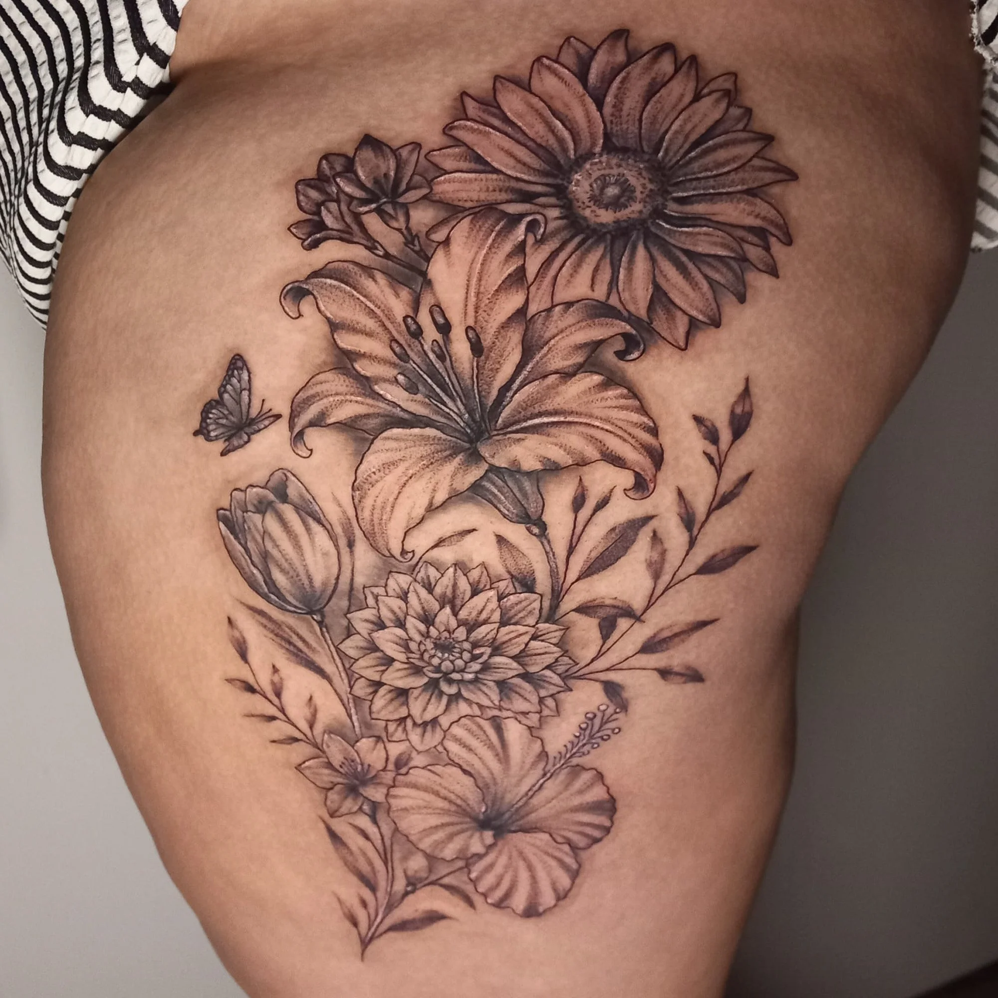 Flower design tattoo