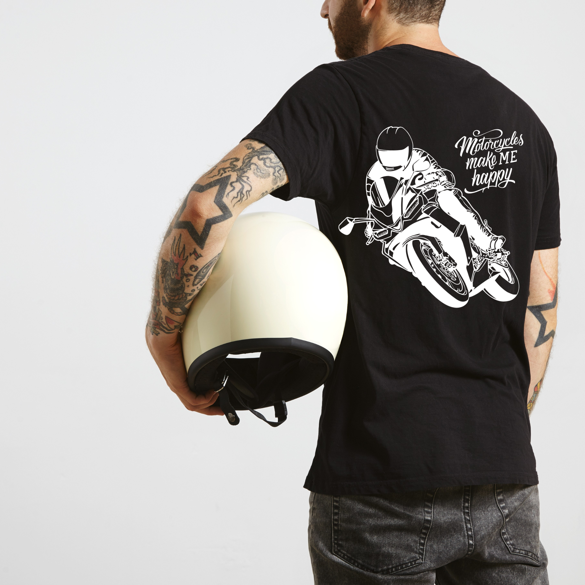 Motorcycles Make Me Happy!  - Dark Background