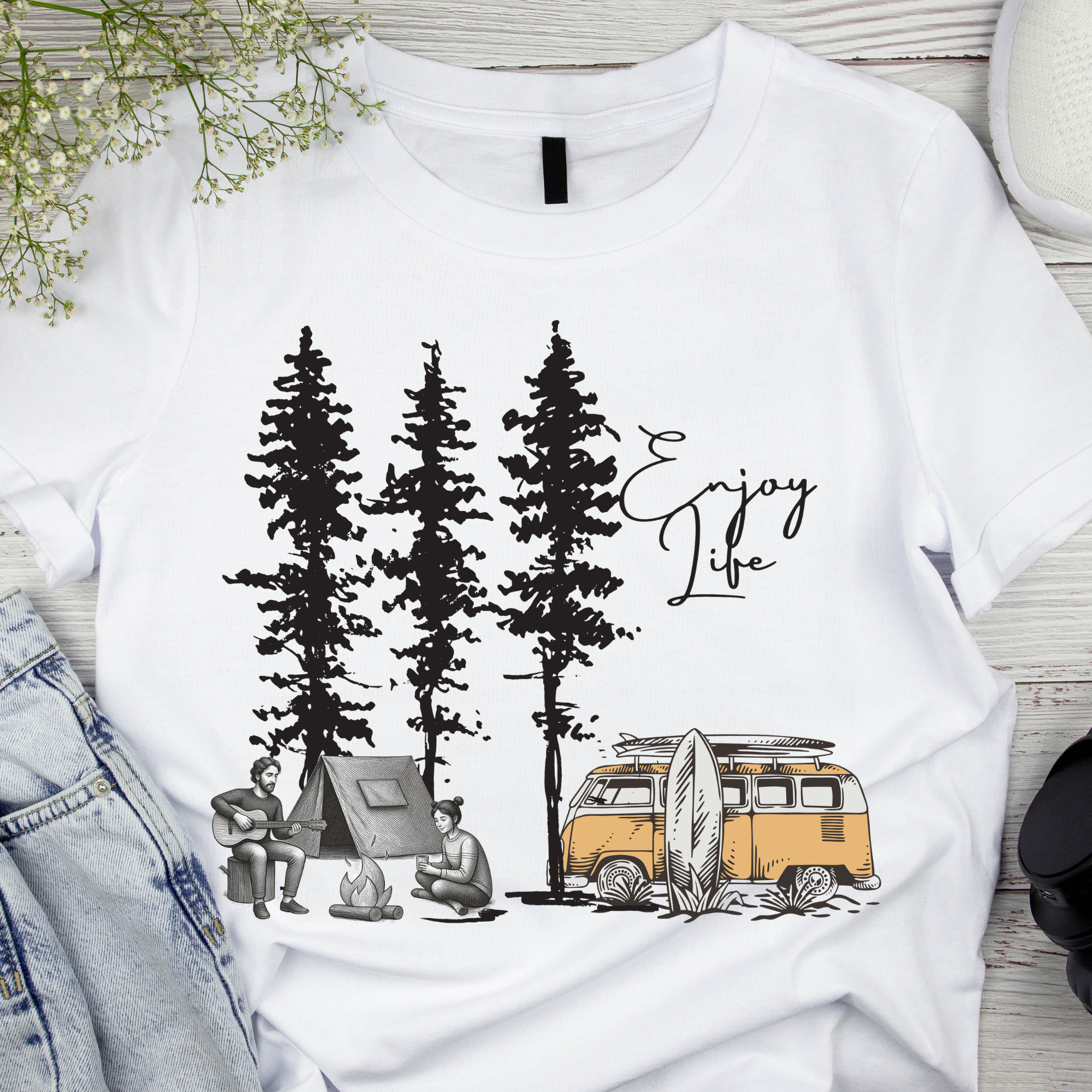 Retro Camper Van - Enjoy Life