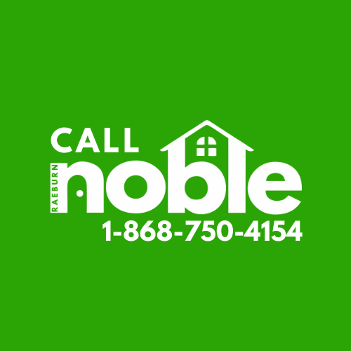 Raeburn Noble Real Estate logo with phone number