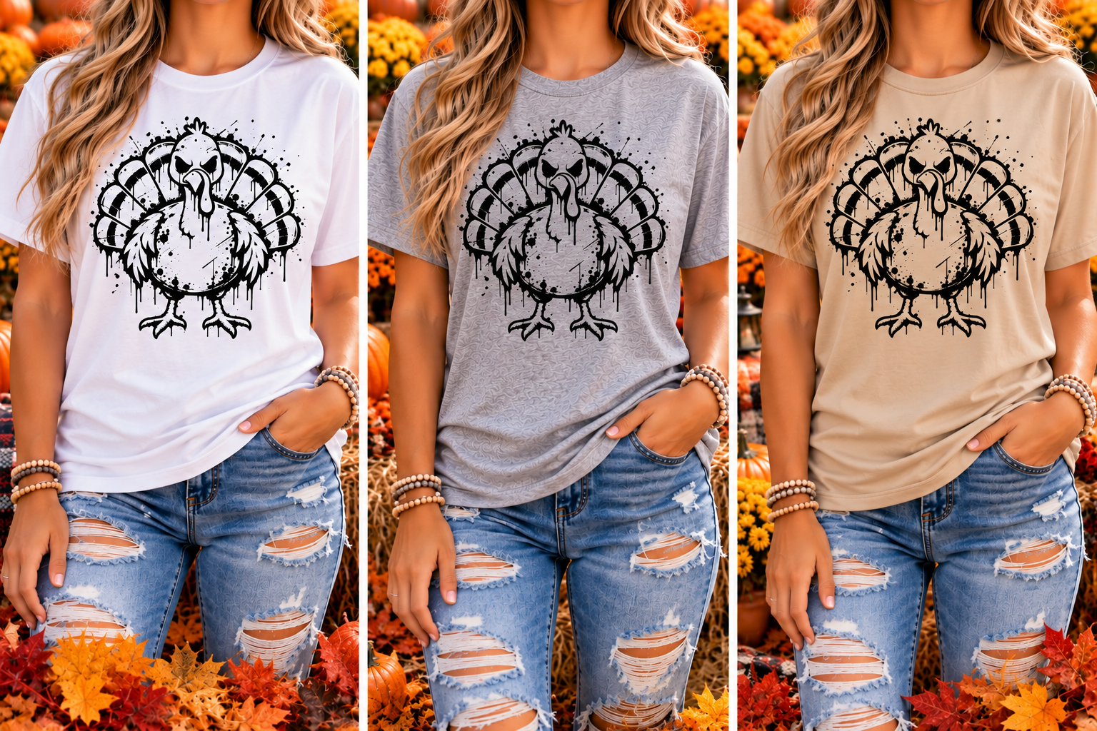 Splatter Turkey Thanksgiving T-Shirt