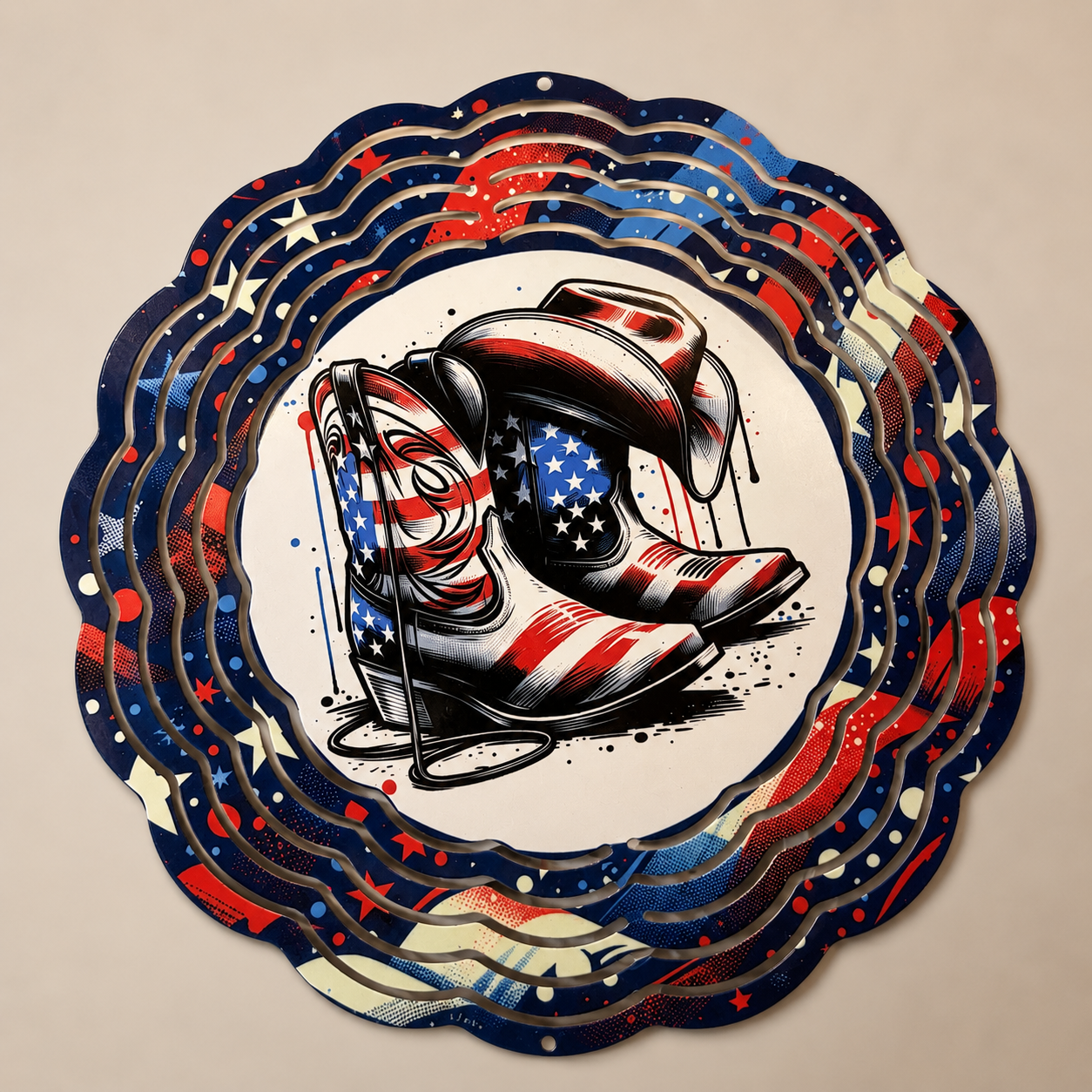 Red White and Blue Country Wind Spinner