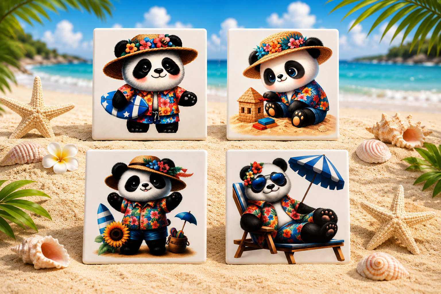 Ceramic Coasters - Panda
