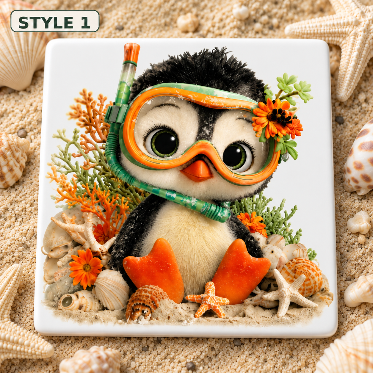 Snorkeling Penguin Beach Tile.png
