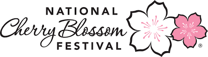 Logo for the National Cherry Blossom Festival with cherry blossom graphics.