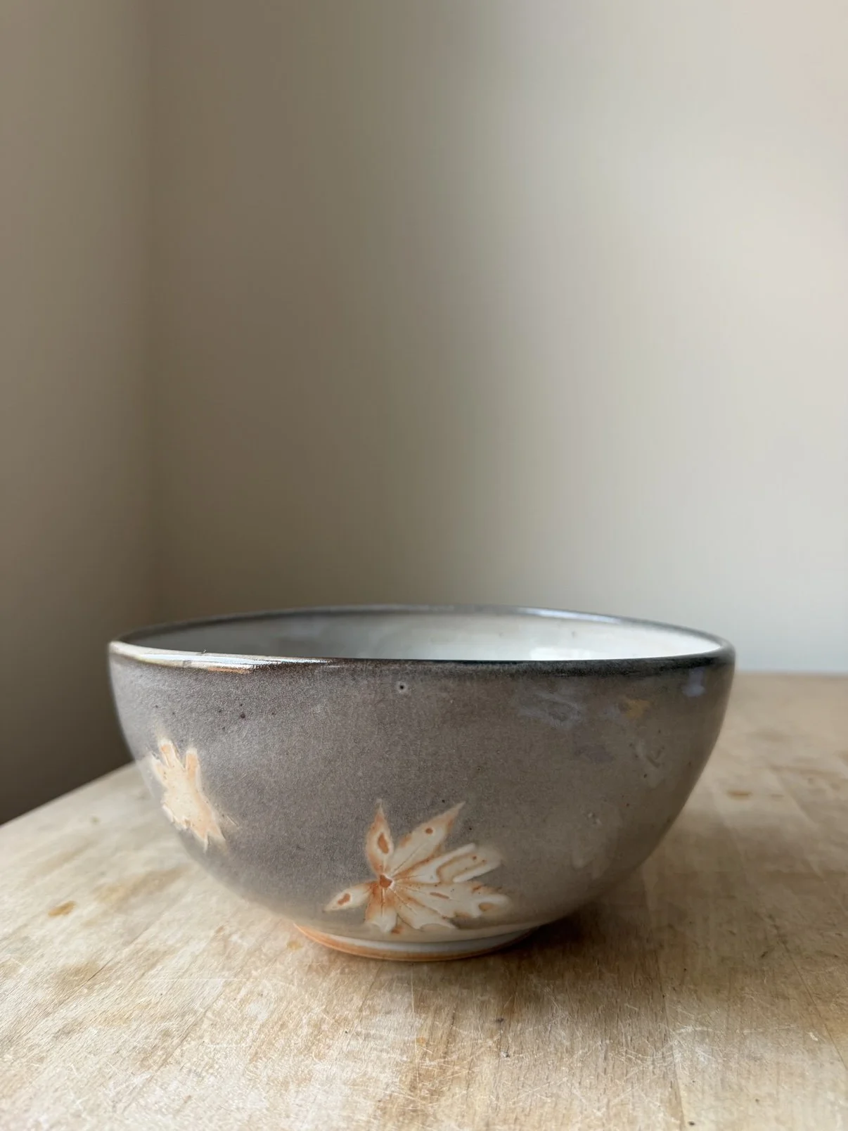 Shino Maple Leaf Bowl