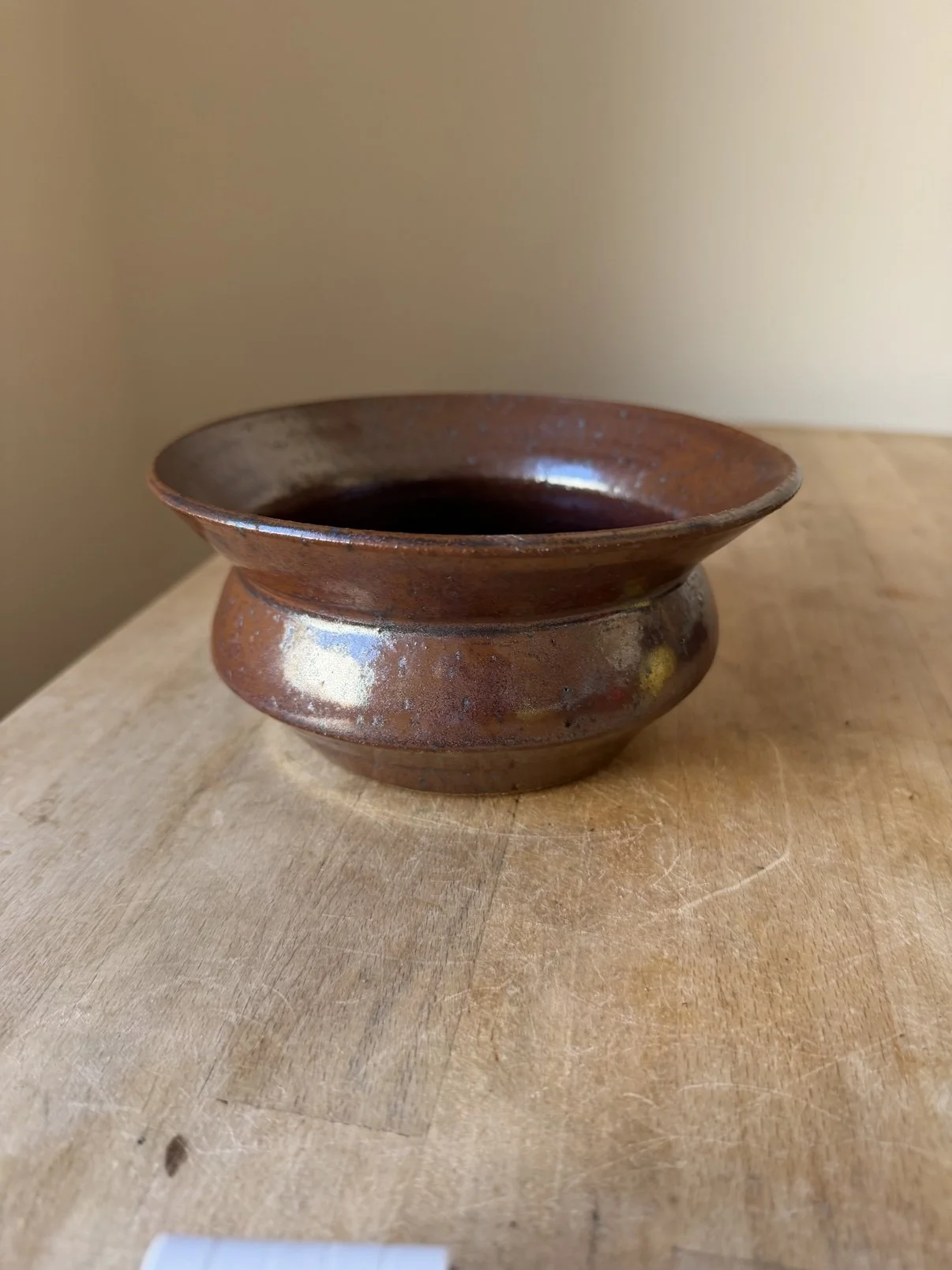 Brown Speckled Flower Vase