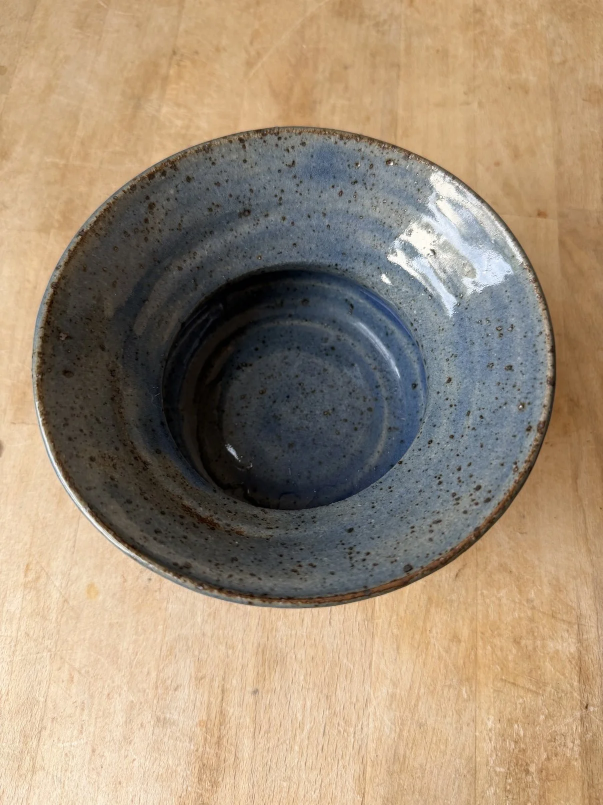 Blue Speckled Flower Vase