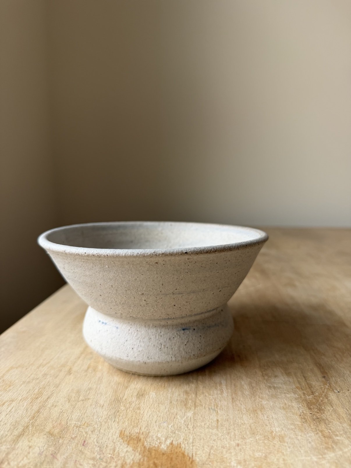 White Speckled Flower Vase