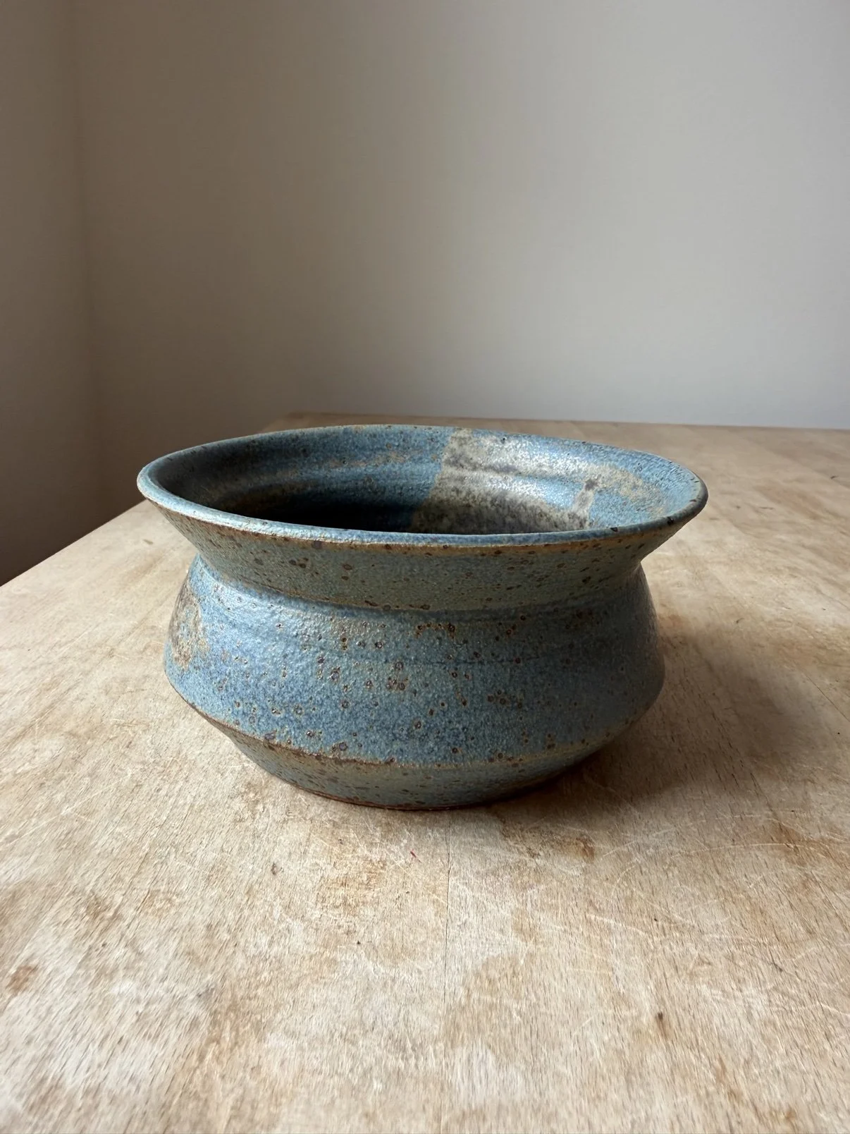 New Blue Speckled Flower Vase