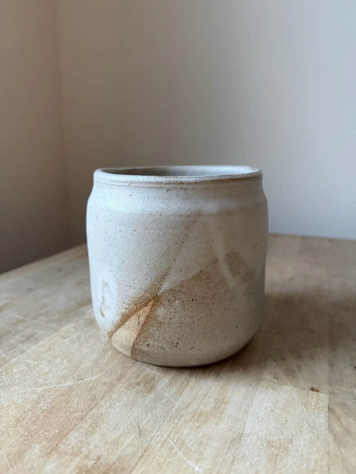Matte White Brushstroke Vase