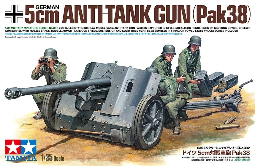 1/35 Tamiya German Anti-tank Gun Pak38 Plastic