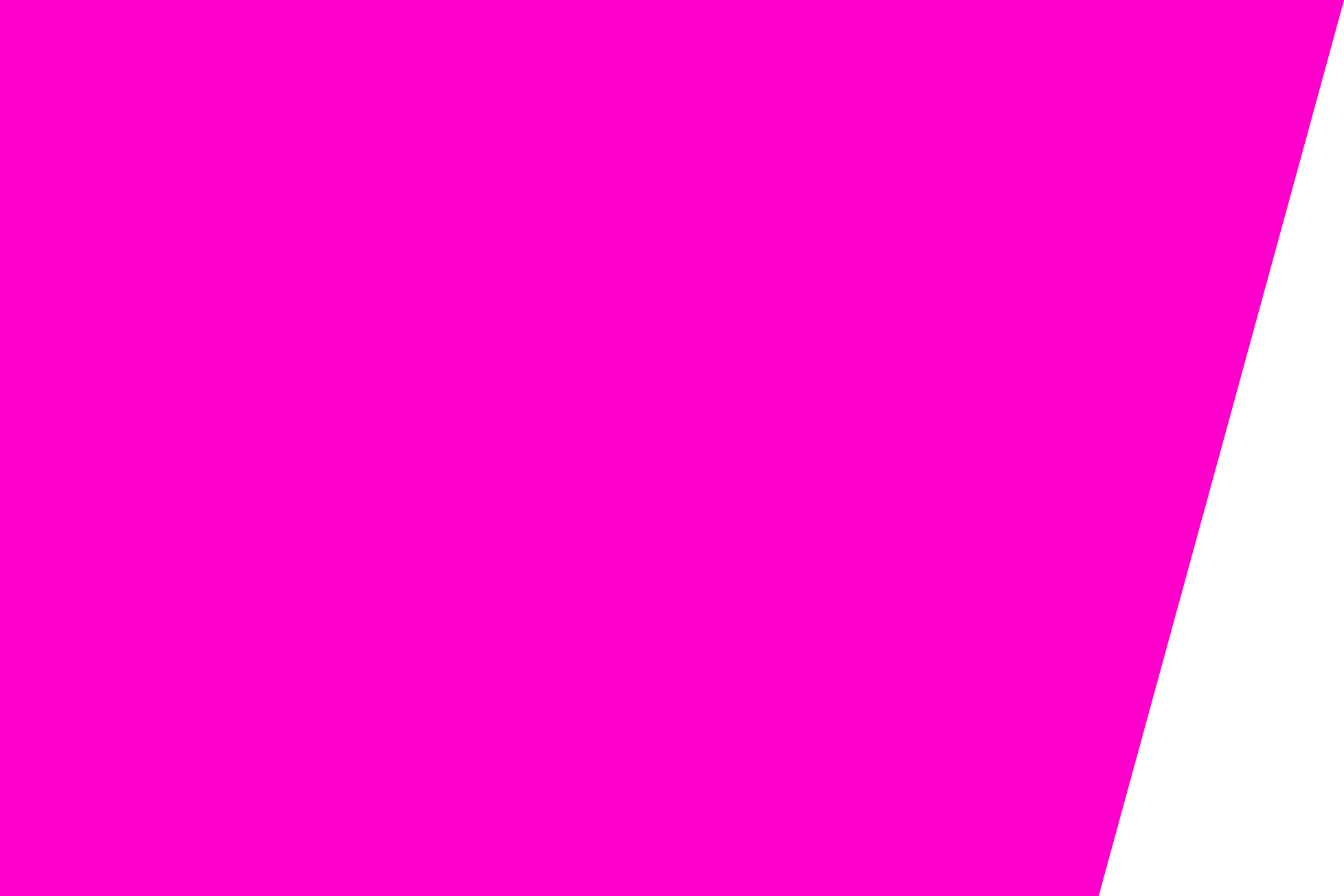 A large, pink, rectangular block with a sharp black diagonal edge on the right side.