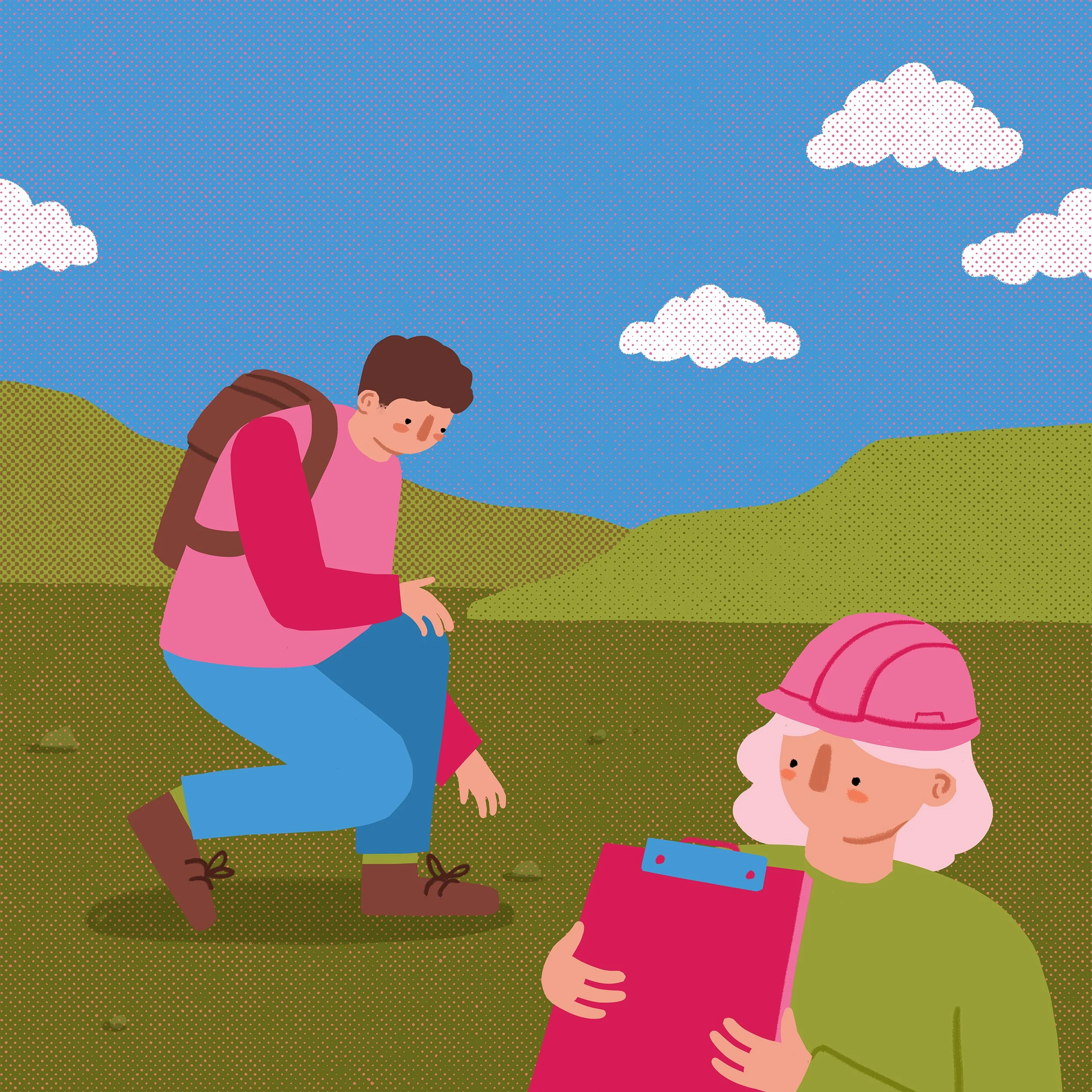 Geoscience Artwork - people on a dig