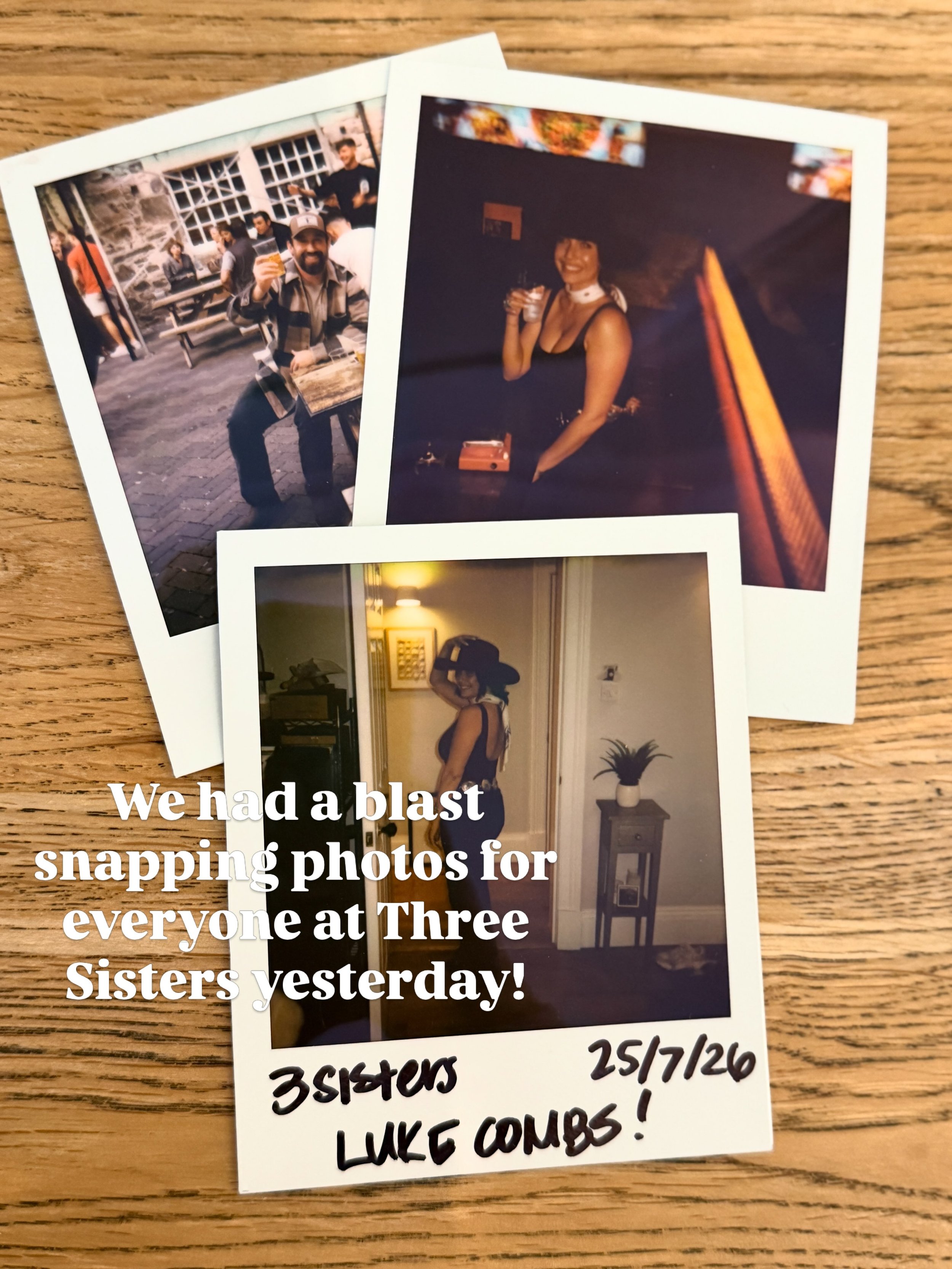 Some fun moments from yesterday 🤎

We spent the Luke Combs pre-party at @thethreesistersbar capturing Polaroids, meeting so many incredible people, and sharing a little bit of Rowan Ranching Co. with Edinburgh.

If you grabbed a Polaroid, don&rsquo;