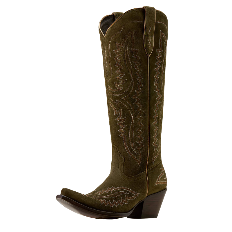 Casanova X Toe Western Boot (Soft Olive Suede)
