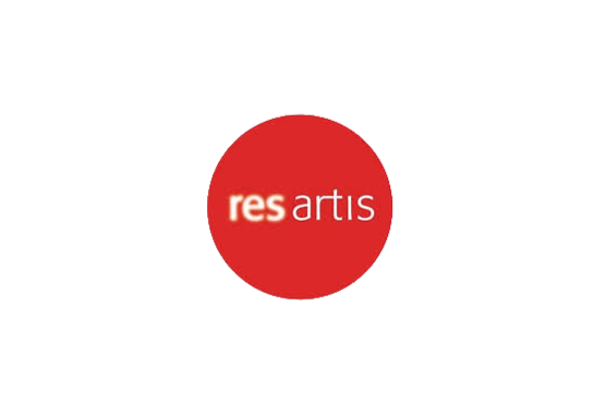 Red circle with the word 'resartis' written inside, with 'res' in white and 'artis' in gray.