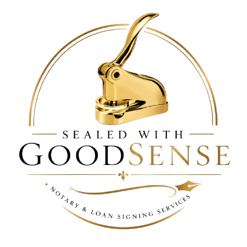 Gold stylus with text reading "Sealed with good sense" and a banner that says "for signings & reviews."