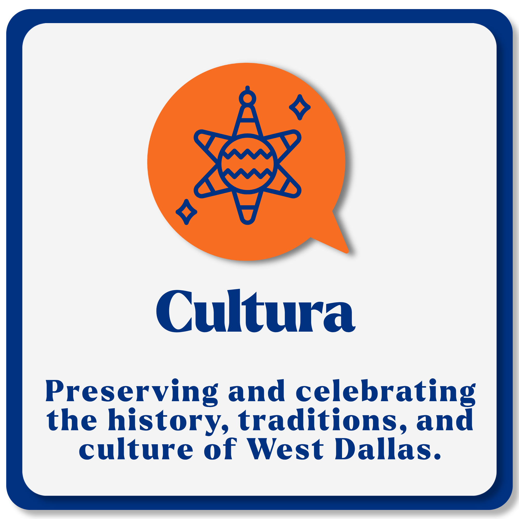 Logo of the Cultural Heritage Preservation and Celebration in West Dallas, featuring a star with celebrating icons and text about the event.