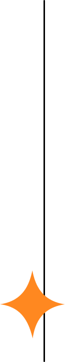 Thin vertical grey line with a small orange four-point sparkle at the bottom.