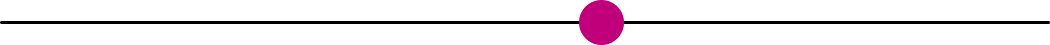 Thin grey horizontal line with a small deep raspberry dot in the centre.