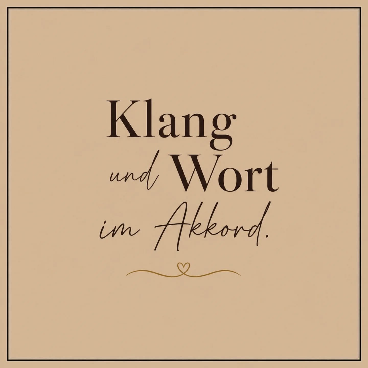 Klang und Wort im Einklang &ndash; f&uuml;r Augenblicke, die das Herz ber&uuml;hren und lange nachklingen.&ldquo; 

Wo Melodien Gef&uuml;hle tragen und Worte Geschichten erz&auml;hlen, entsteht wahre Verbindung.

Mit Klang und Wort schaffen wir Momen