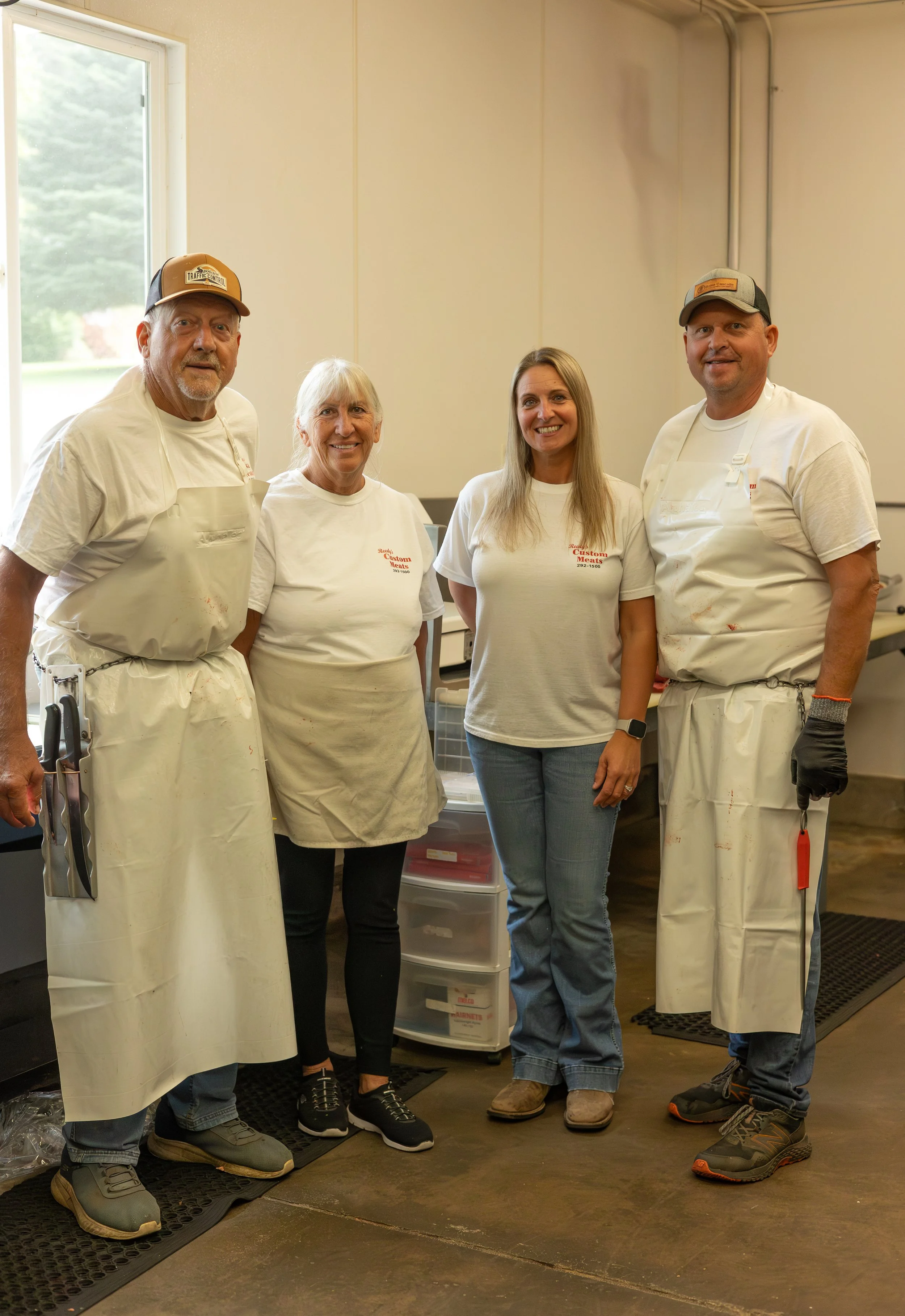 Ed, Kathy, Nicole, and Ryan Reedy – proud owners of Reedy's Custom Meats in North Spokane. Your Custom Meat Shop!
