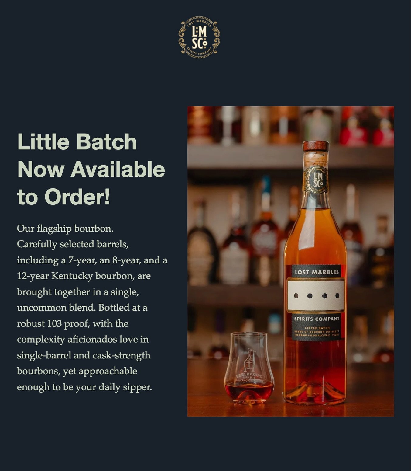 Little Batch, our flagship bourbon, is now available to order online! Get your bottle at the link in bio 🥃