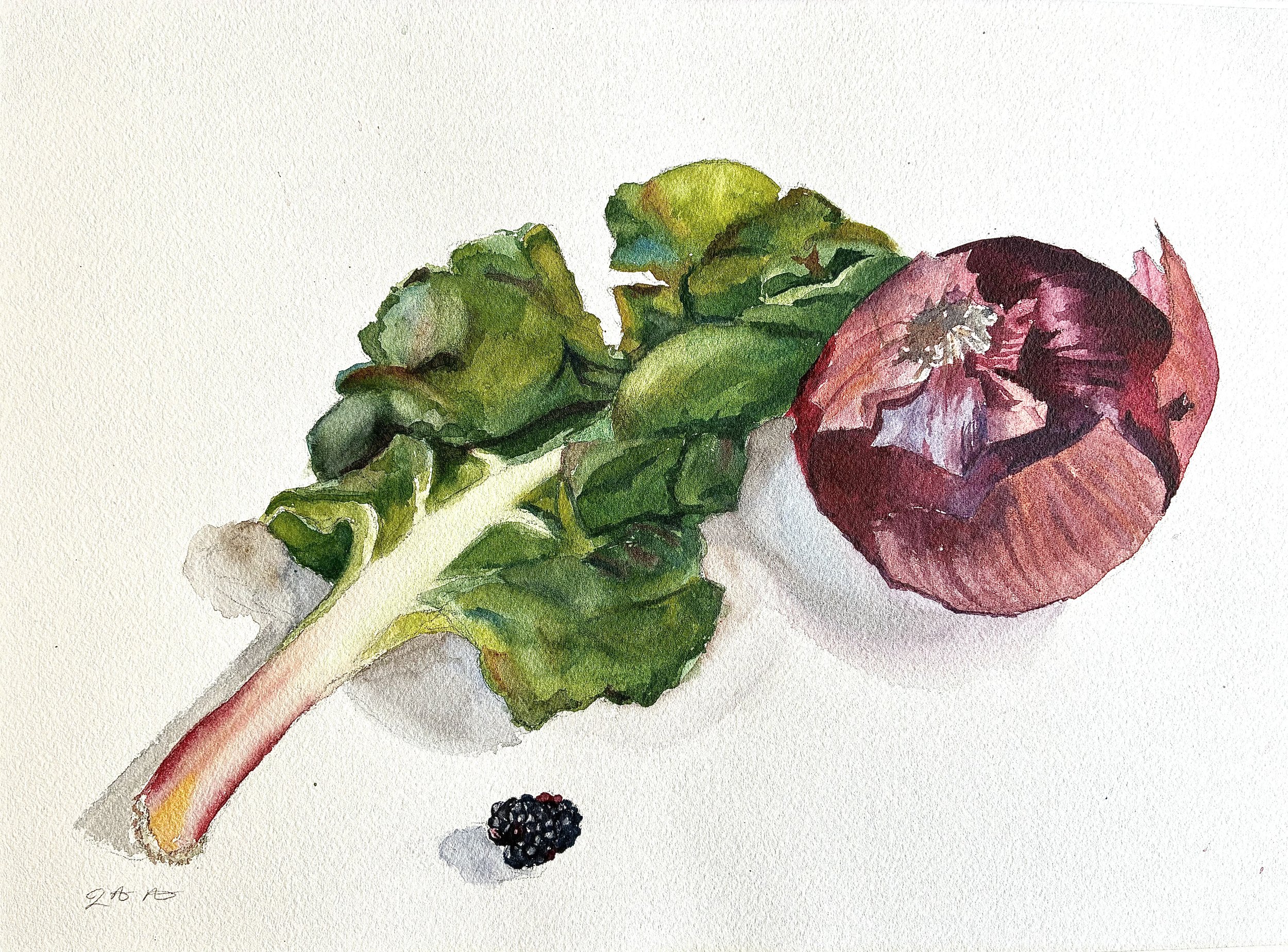 Kale, Onion, Blackberry