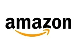 Amazon logo with black text and orange arrow curved from 'a' to 'z'
