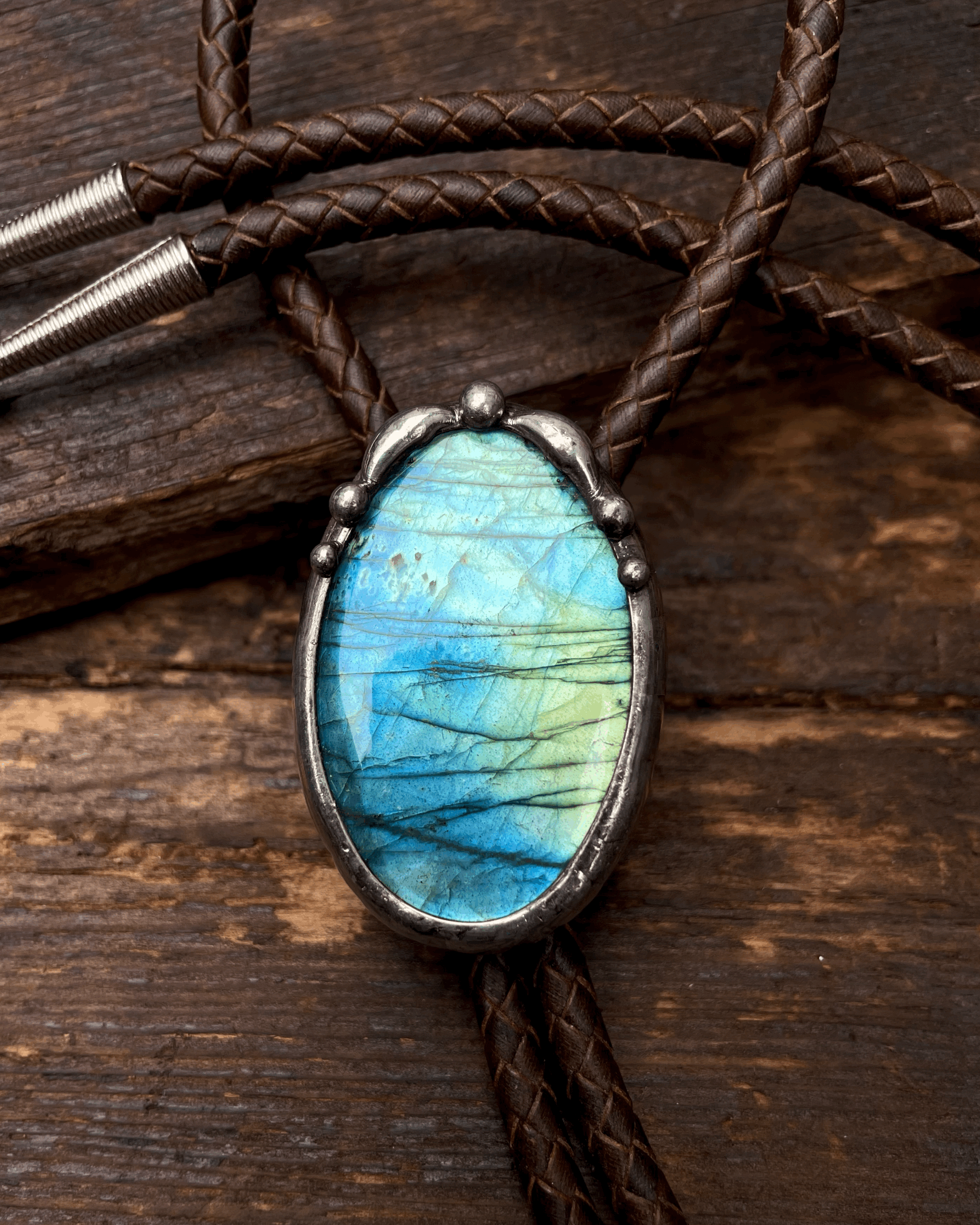 Labradorite Gemstone Bolo Tie