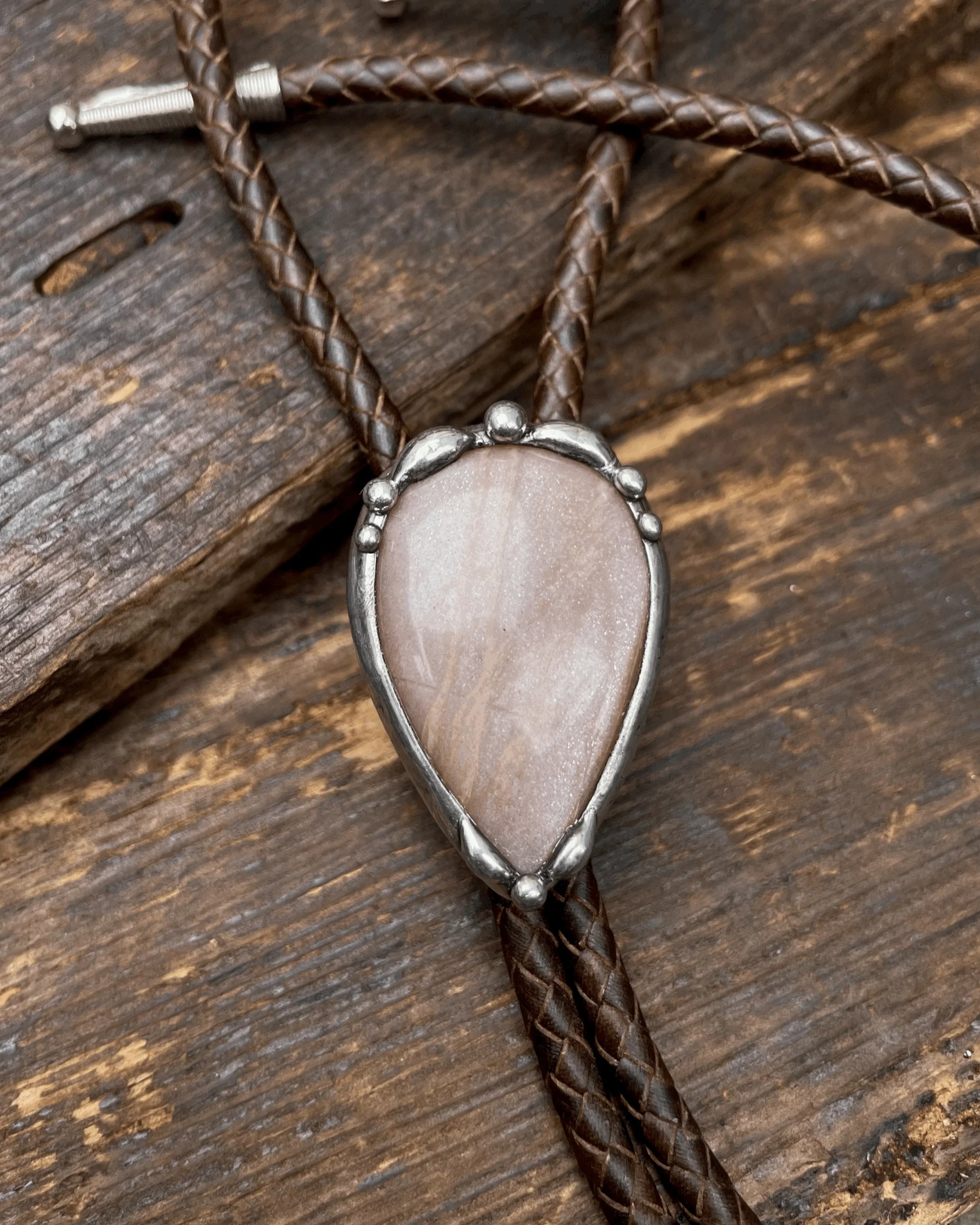 Peach Moonstone Bolo Tie