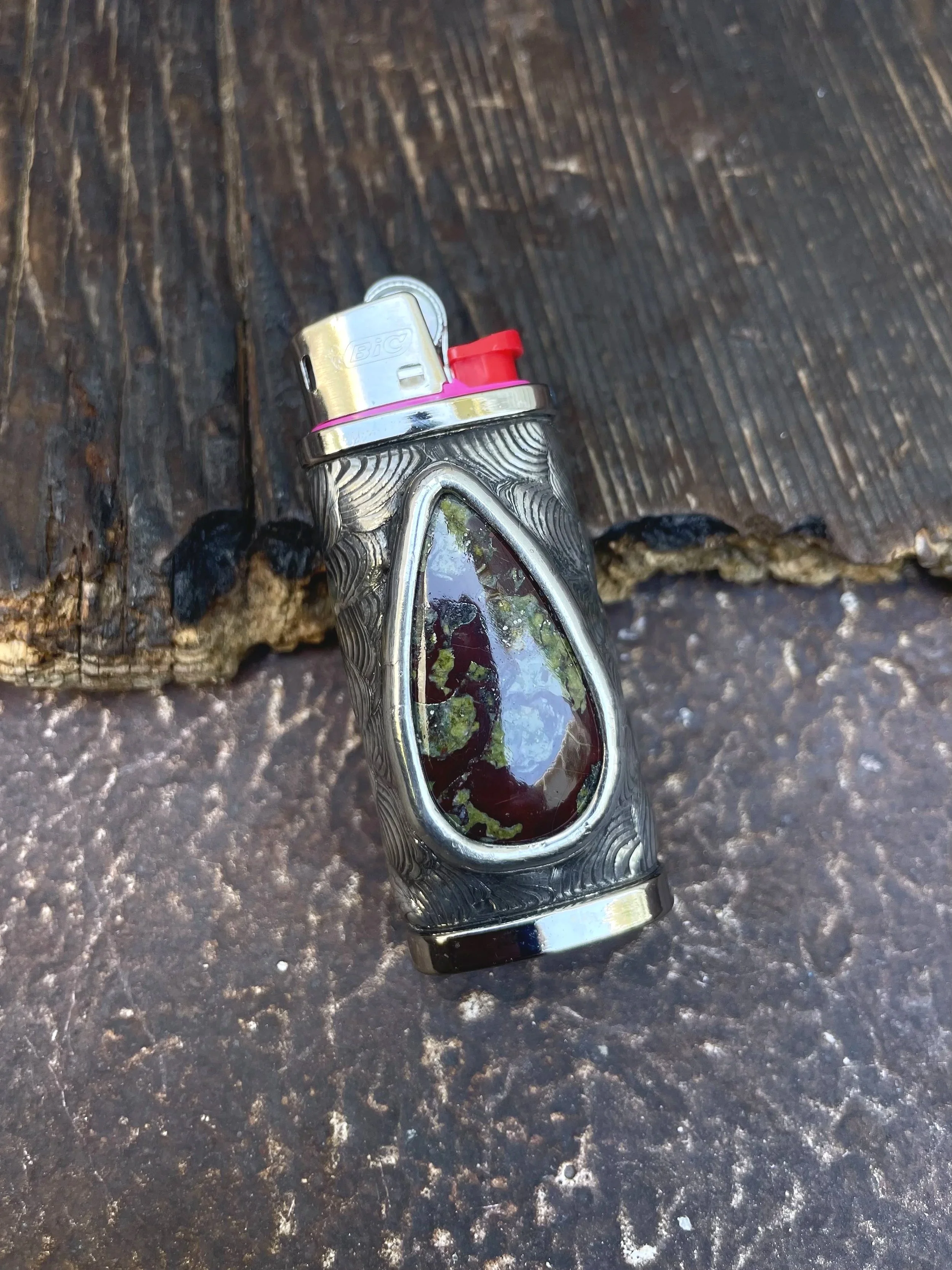 Dragons Blood Jasper Mini Lighter Sleeve