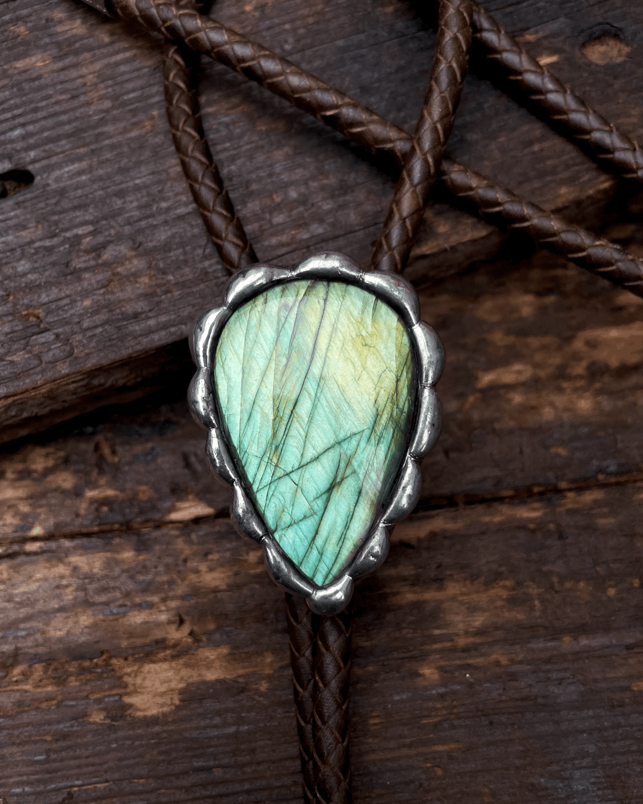 Labradorite Bolo Tie