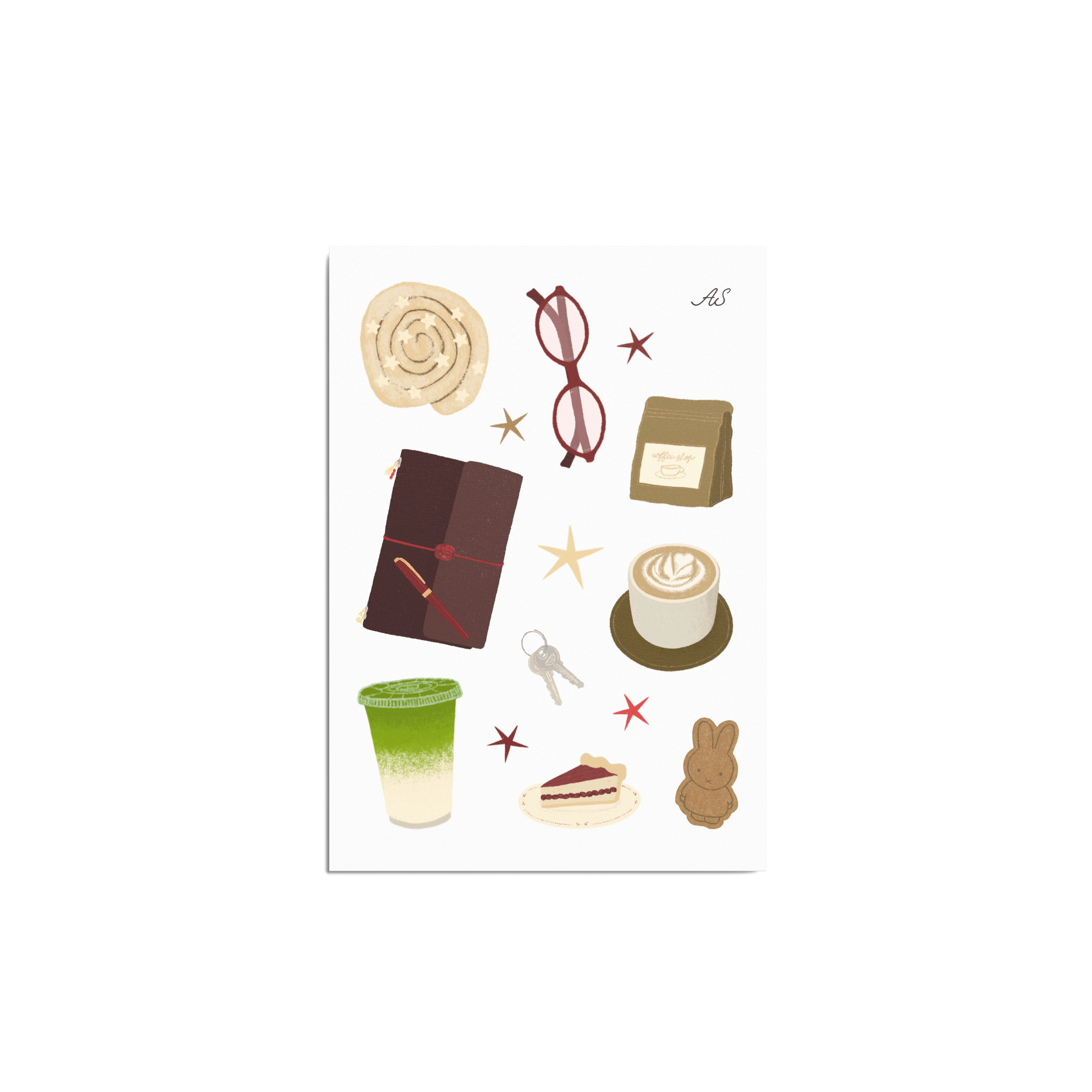 Coffee Girl - planche de stickers A6