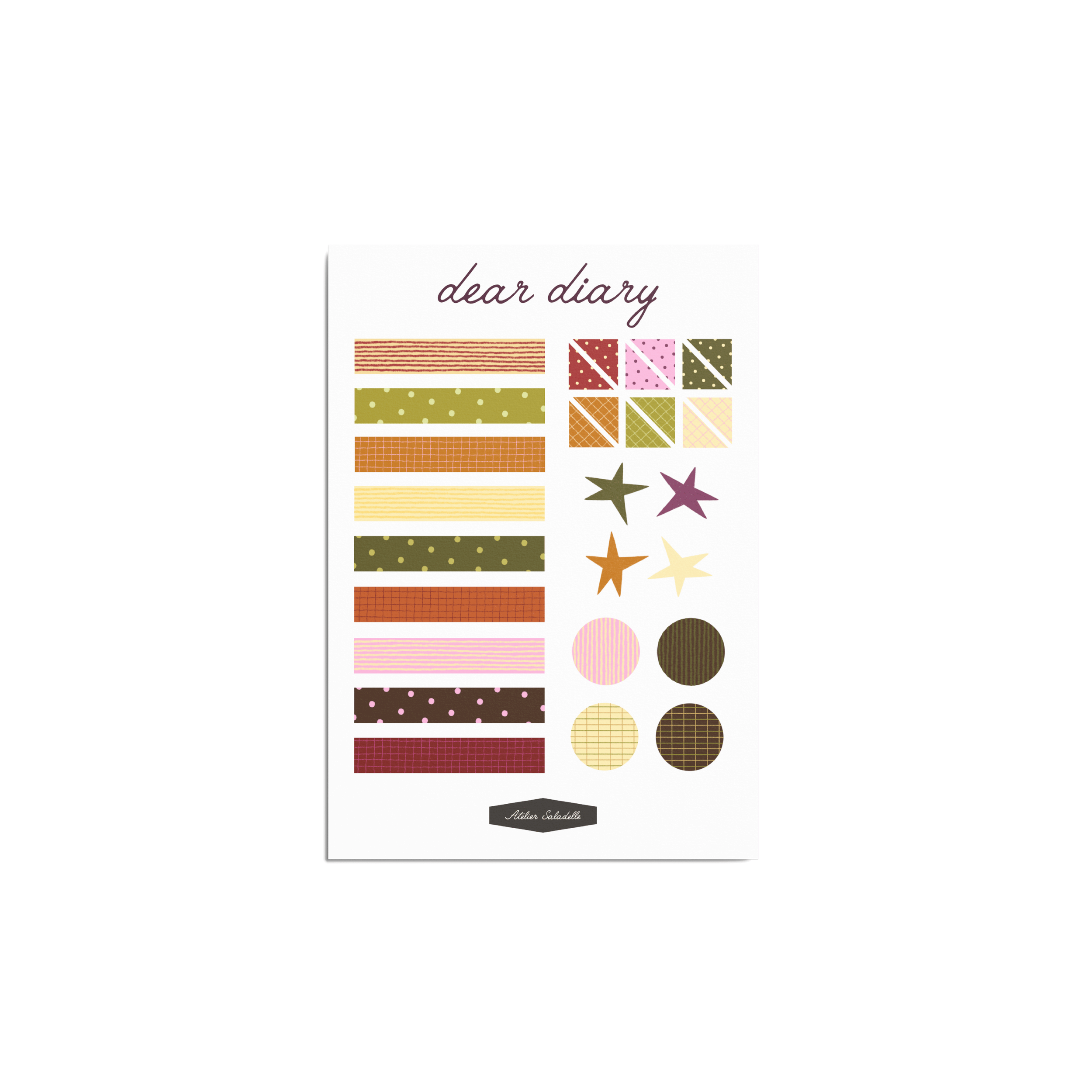 Dear Diary - planche de stickers A5