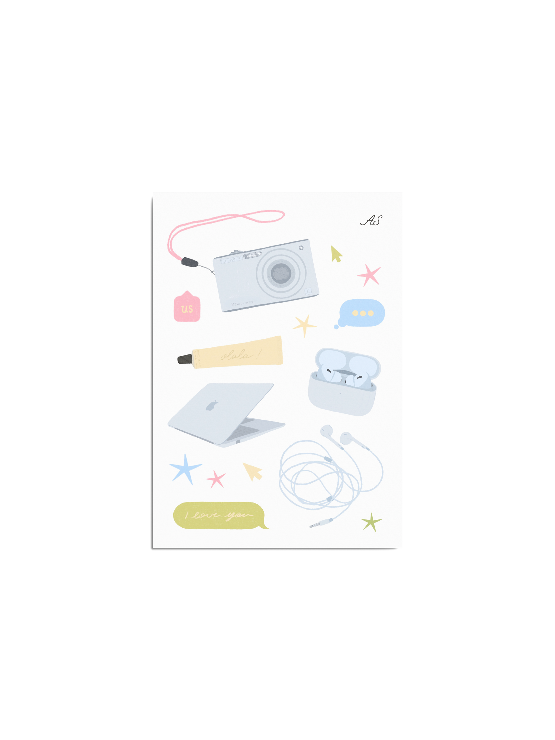 Digital Girl - planche de stickers A6
