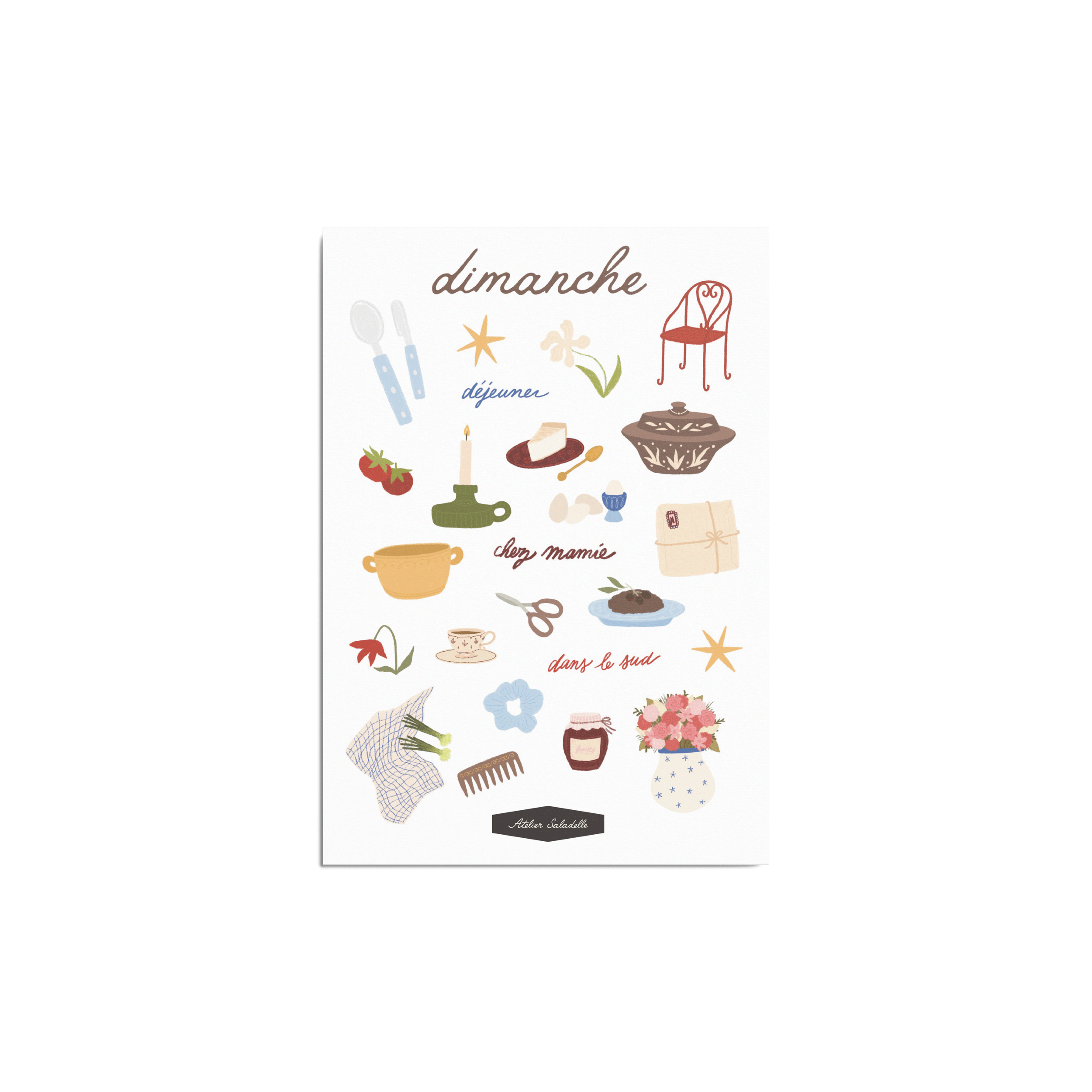 Dimanche - planche de stickers A5