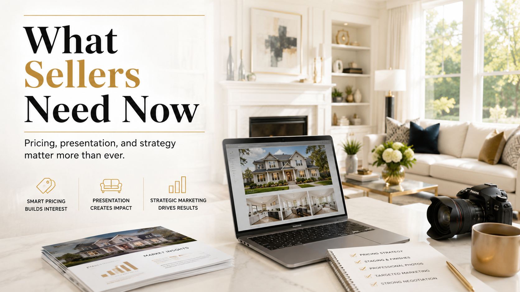 Complete real estate marketing launch featuring professional photography, drone imagery, floor plans, online exposure, and agent outreach.