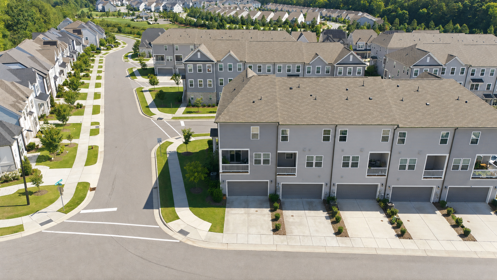 Neighborhood skyview at Savaan in Cary, NC.