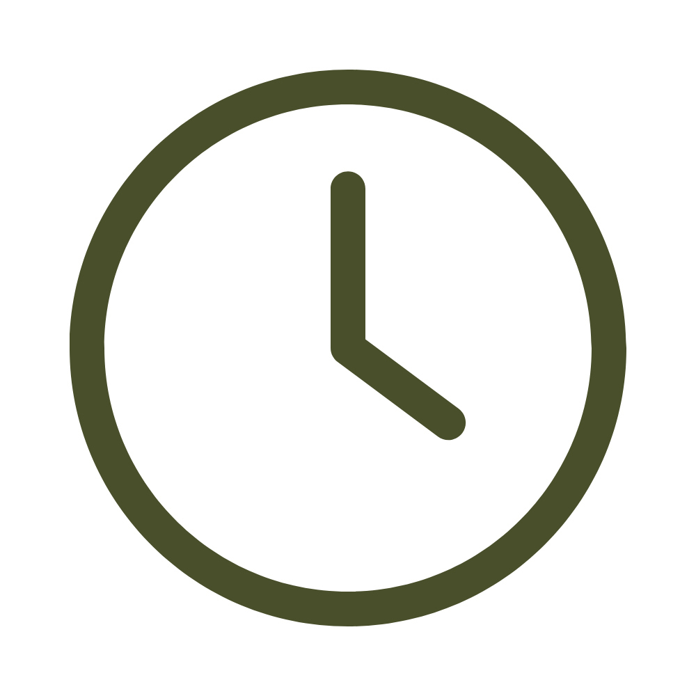 Simple clock showing the time as 3:00.