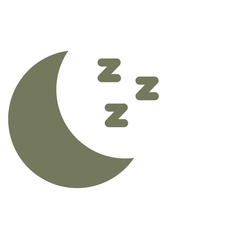 Illustration of a crescent moon with z's representing sleep, and a phrase about sleep deprivation and effort to stay awake.
