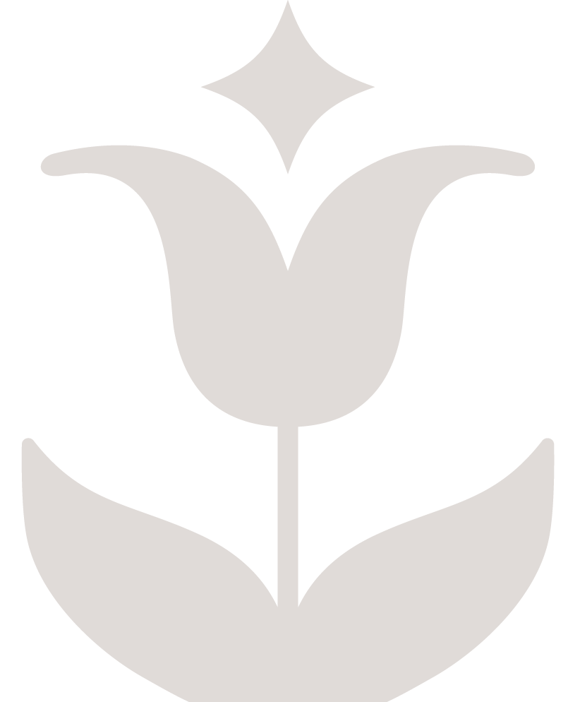 A simple, stylized illustration of a flower with a star above it, in a monochrome color scheme, representing growth and development through coaching services by Kim Cates in Paducah, Kentucky