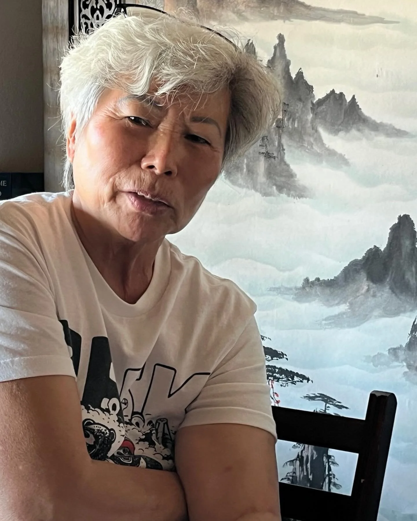 Ly Le Hayslip and I. She&rsquo;s telling me what water buffalo smell like. Well it depends on where they sleep. I love her and the folktales I record as she tells. We&rsquo;re making a book! #Whenheavenandearthchangedplaces #heavenandearthfilm #world