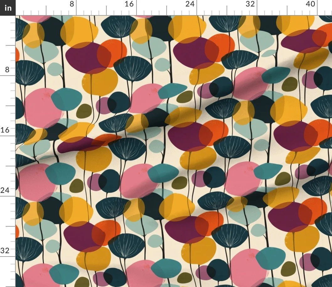 Retro Mod Abstract Petal Garden