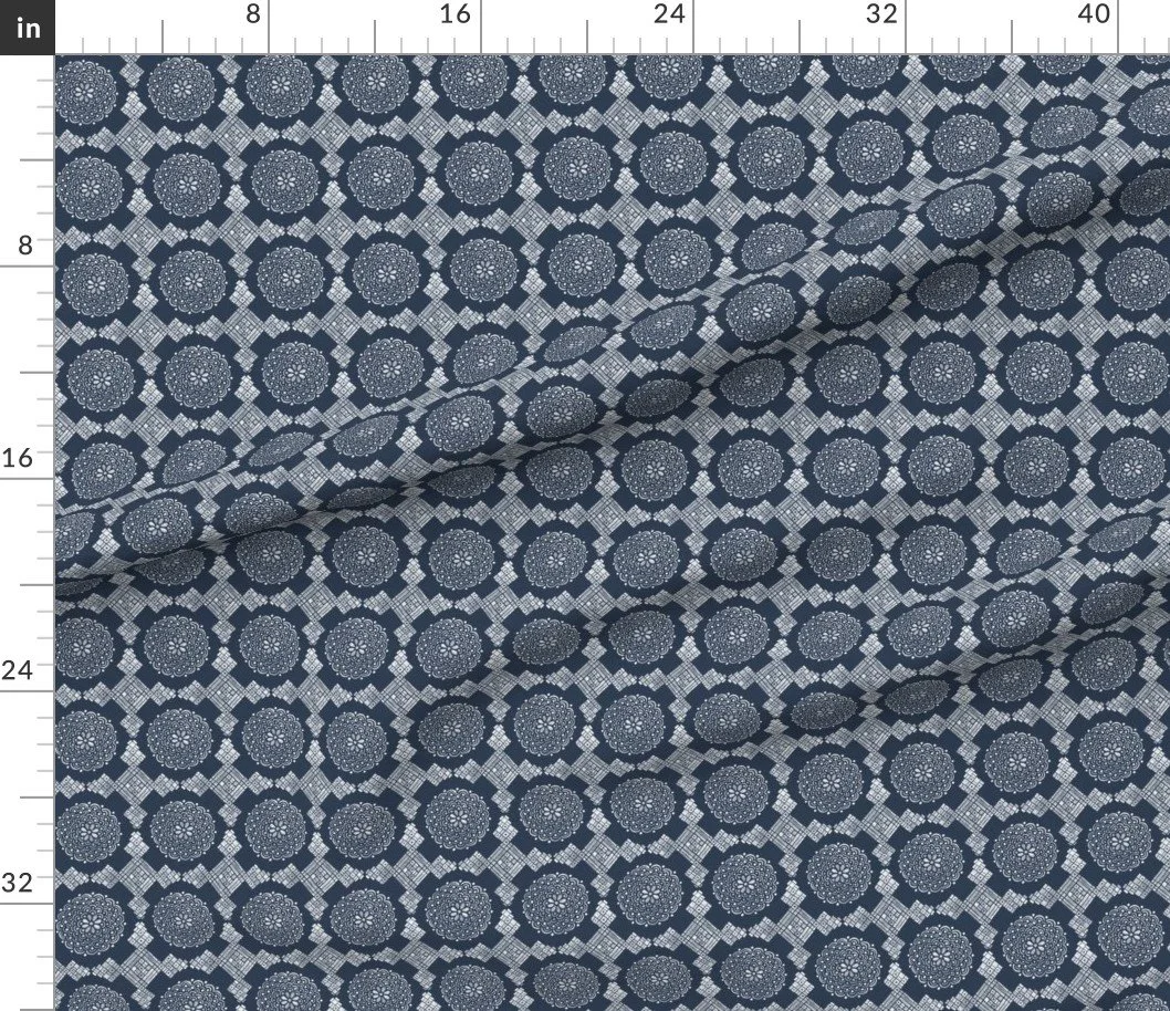 Navy Petal Pattern