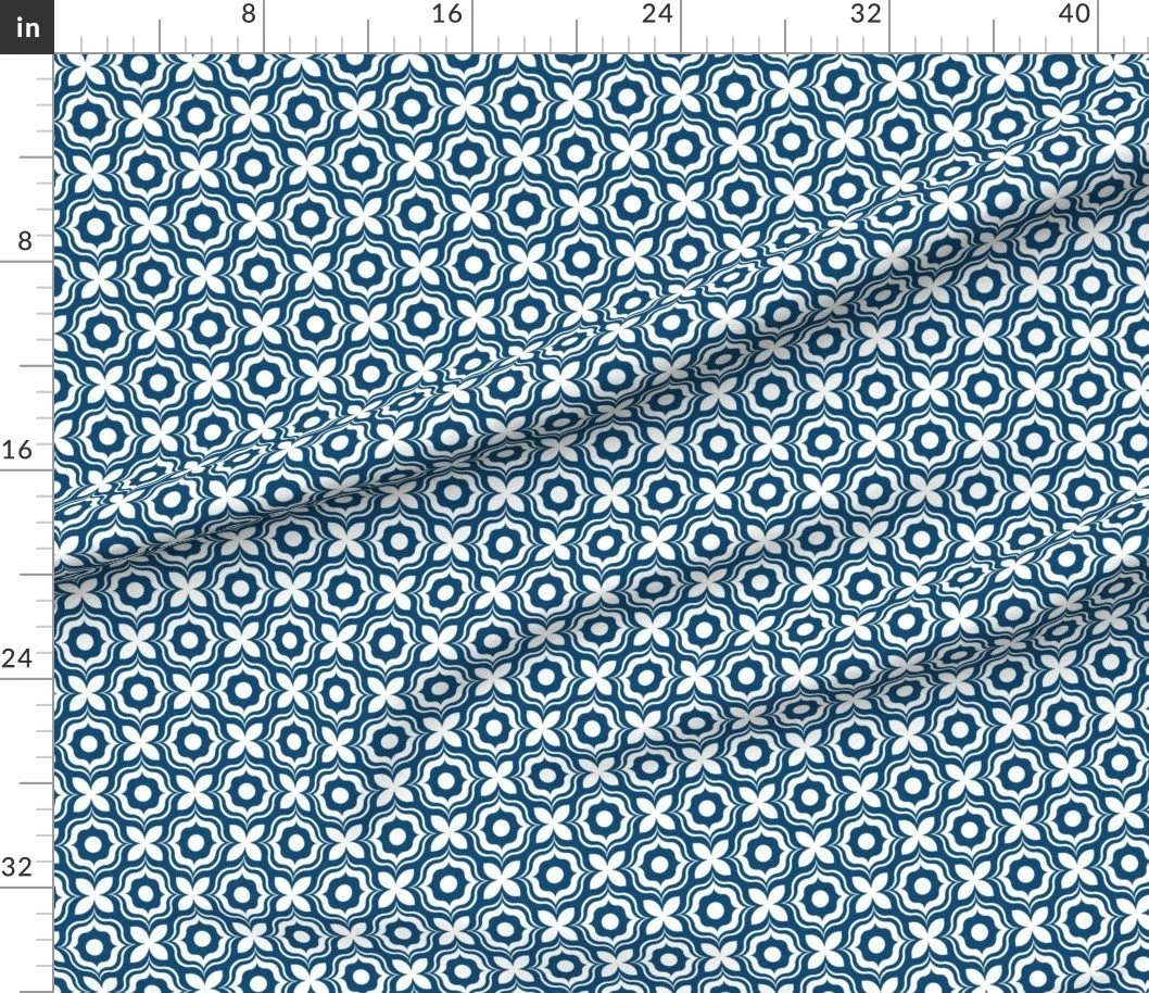 Floral Square Checkered Pattern