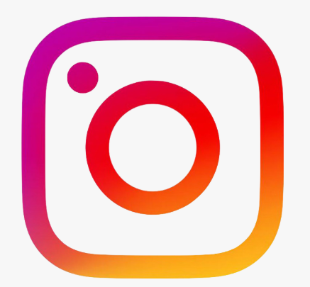 Instagram logo with a camera icon in a rainbow gradient.