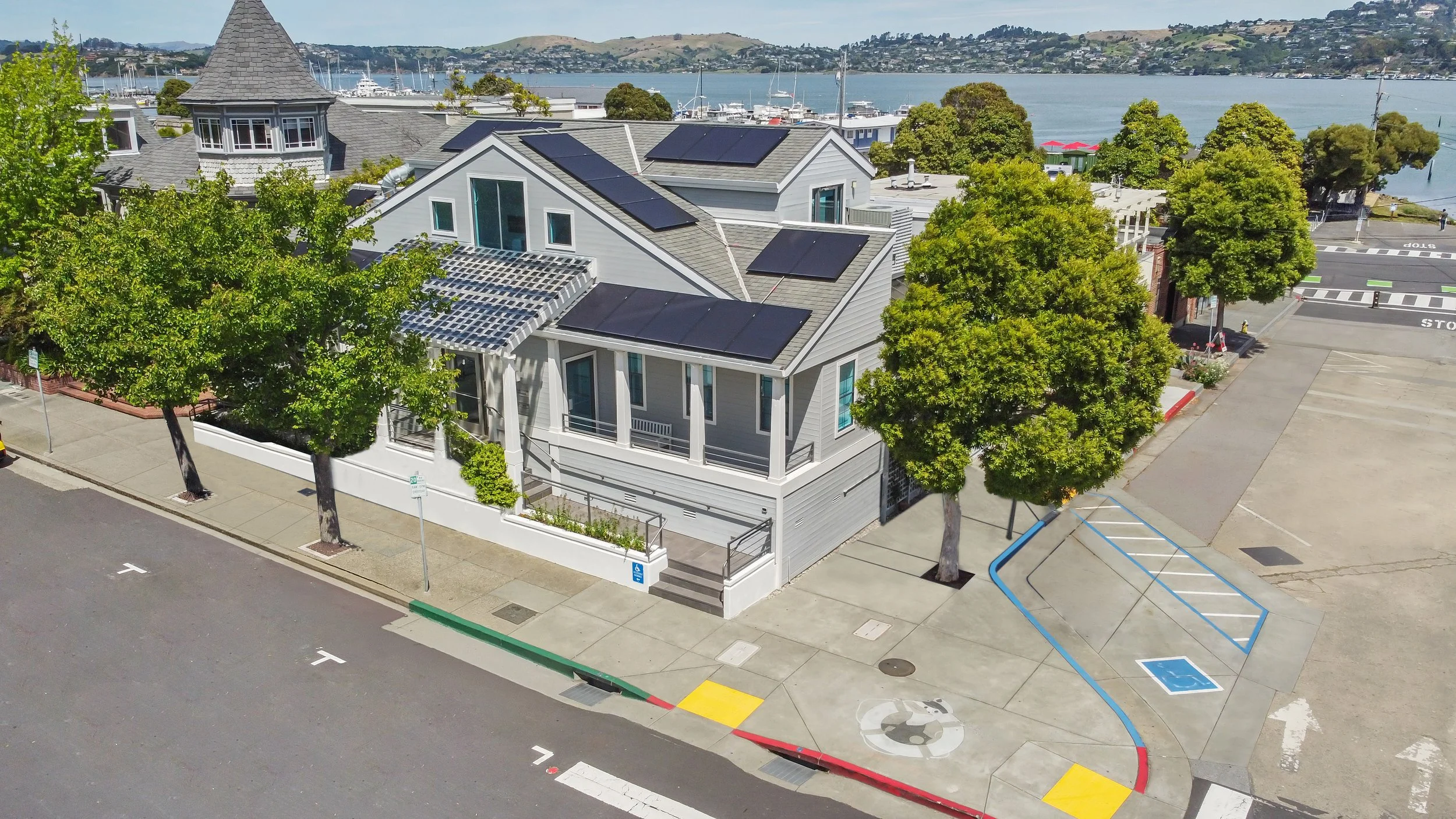 Pacific American Group: Commercial Properties | 104 Caledonia Street, Sausalito, CA | 3,300 sq. ft. | 2-Tenant Office Building | Aerial View